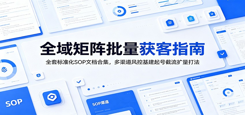 全域矩阵批量获客指南：全套标准化SOP文档合集，多渠道风控基建起号截流扩量打法-二当家网创资源站