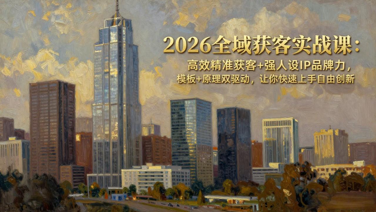 2026全域获客实战课：高效精准获客+强人设IP品牌力，模板+原理双驱动，让你快速上手自由创新-二当家网创资源站