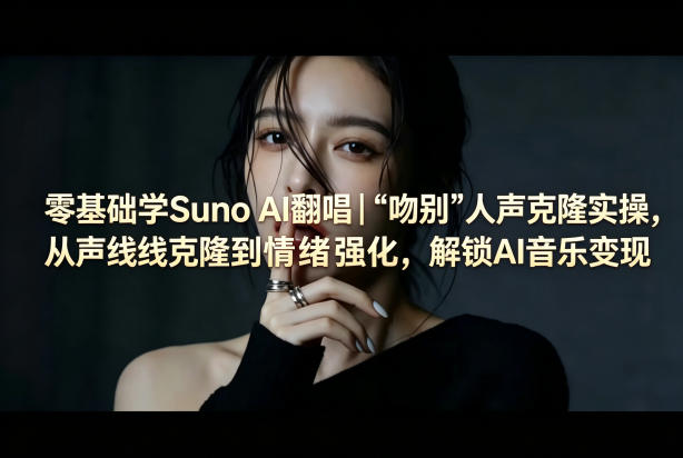 零基础学Suno AI翻唱｜《吻别》人声克隆实操，从声线克隆到情绪强化，解锁AI音乐变现-二当家网创资源站