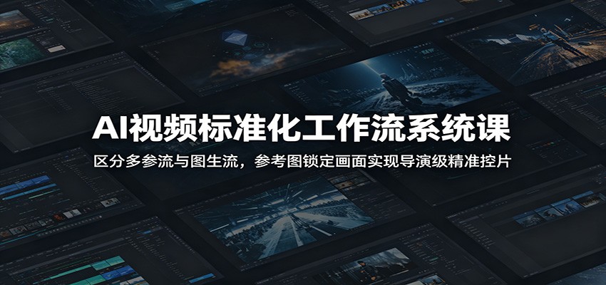 AI视频标准化工作流系统课：区分多参流与图生流，参考图锁定画面实现导演级精准控片-二当家网创资源站