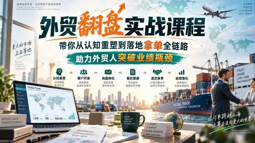 外贸翻盘实战课程,带你从认知重塑到落地拿单全链路,助力外贸人突破业绩瓶颈-二当家网创资源站