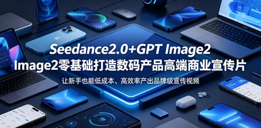 Seedance2.0+GPT Image2零基础打造数码产品高端商业宣传片，让新手也能低成本、高效率产出品牌级宣传视频-二当家网创资源站