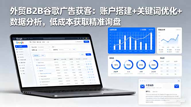 外贸B2B 谷歌广告获客:账户搭建+关键词优化+数据分析 低成本获取精准询盘-二当家网创资源站
