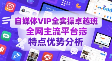 自媒体VIP全实操卓越班，全网主流平台特点优势分析-二当家网创资源站
