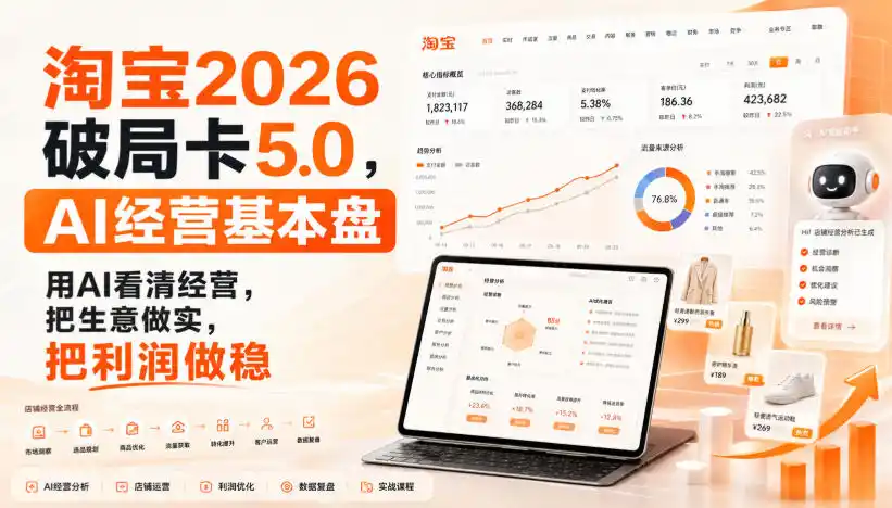 智篆商业-淘宝2026破局卡5.0,AI经营基本盘,用AI看清经营,把生意做实,把利润做稳-二当家网创资源站