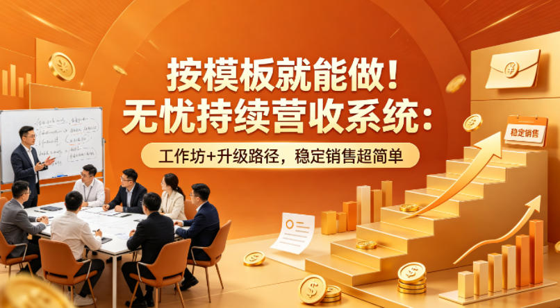 按模板就能做！无忧持续营收系统：工作坊+升级路径，稳定销售超简单【原创双语字幕】-二当家网创资源站