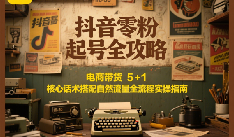 抖音零粉起号全攻略：电商带货 5+1 核心话术搭配自然流量全流程实操指南-二当家网创资源站