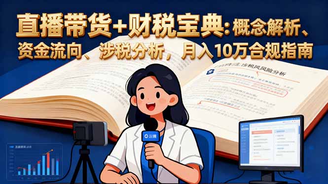 直播带货+财税宝典:概念解析、资金流向、涉税分析,月入10万合规指南-二当家网创资源站