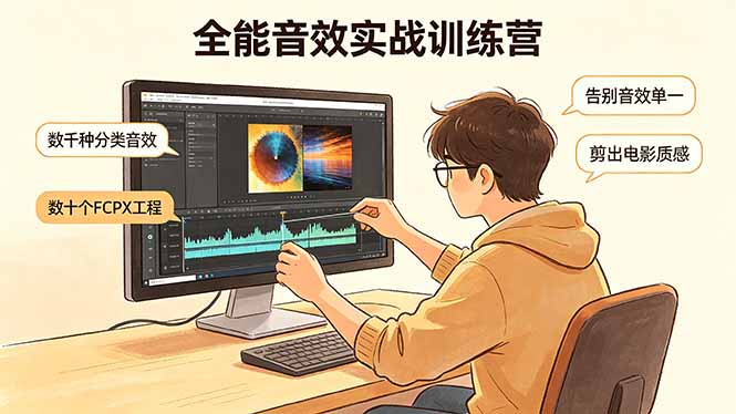 全能音效实战训练营：数千种分类音效+数十个FCPX工程，告别音效单一，剪出电影质感-二当家网创资源站