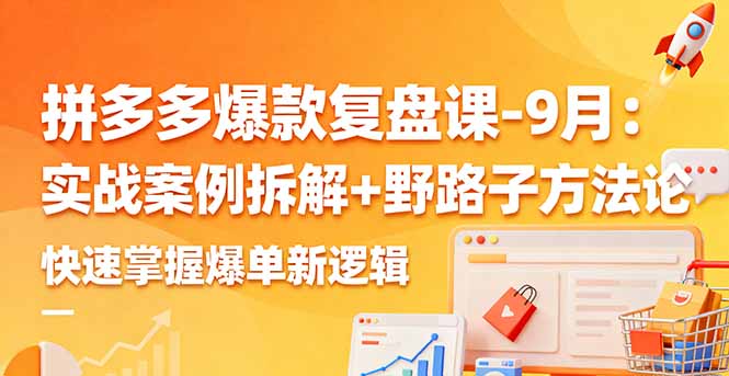 拼多多爆款复盘课-9月：实战案例拆解+野路子方法论，快速掌握爆单新逻辑-二当家网创资源站