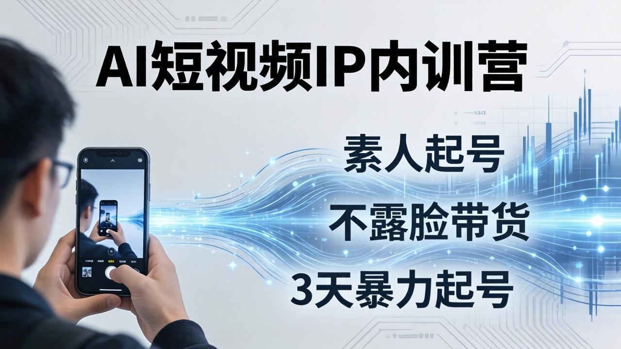 2026AI短视频IP内训营-更新：从素人起号到不露脸带货，3天暴力起号全流程拆解-二当家网创资源站