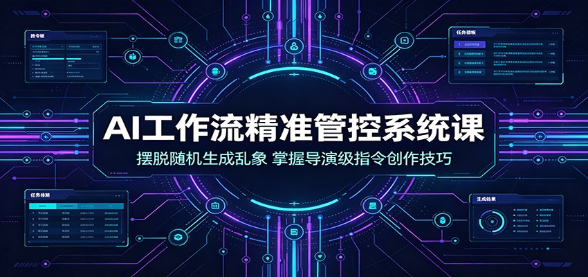 AI工作流精准管控系统课：摆脱随机生成乱象，掌握导演级指令创作技巧-二当家网创资源站