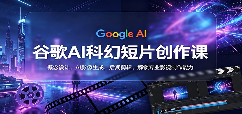 谷歌AI科幻短片创作课：概念设计，AI影像生成，后期剪辑，解锁专业影视制作能力-二当家网创资源站