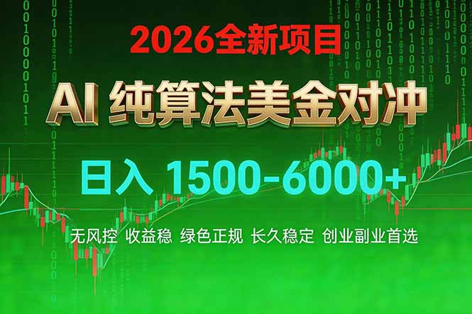 2026 全新美金对冲项目,不套平台赠金,不封号,纯算法对冲,日入 1500-6000+-二当家网创资源站