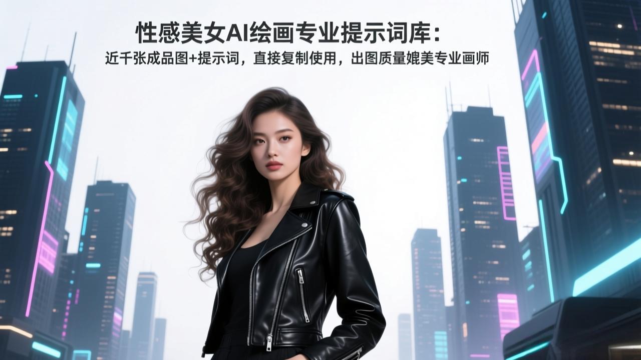 性感美女AI绘画专业提示词库：近千张成品图+提示词，直接复制使用，出图质量媲美专业画师-二当家网创资源站