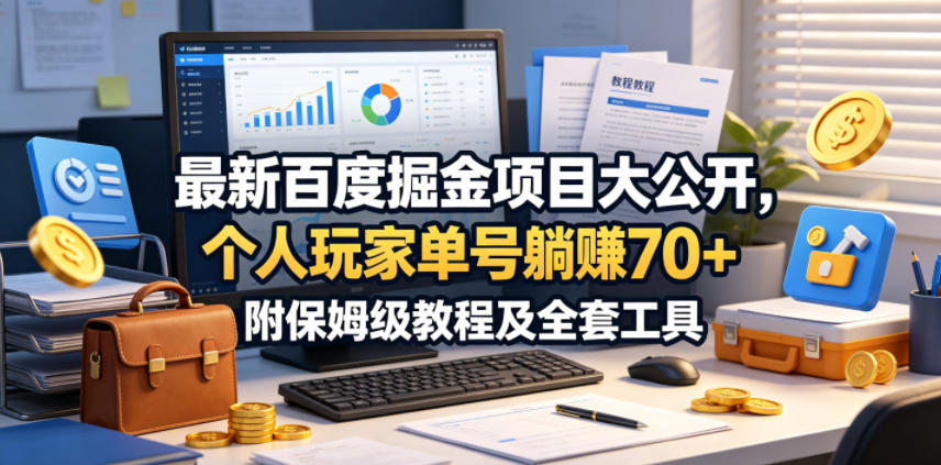 最新百度掘金项目大公开,个人玩家单号躺賺70+,附保姆级教程及全套工具【揭秘】-二当家网创资源站