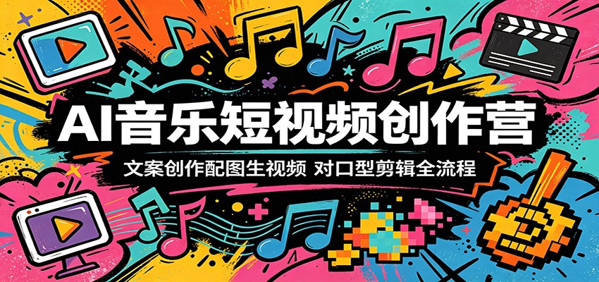 AI音乐短视频创作营：文案创作配图生视频，对口型剪辑全流程-二当家网创资源站