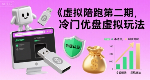 虚拟陪跑第二期，冷门优盘虚拟玩法，不违规，利润可观-二当家网创资源站