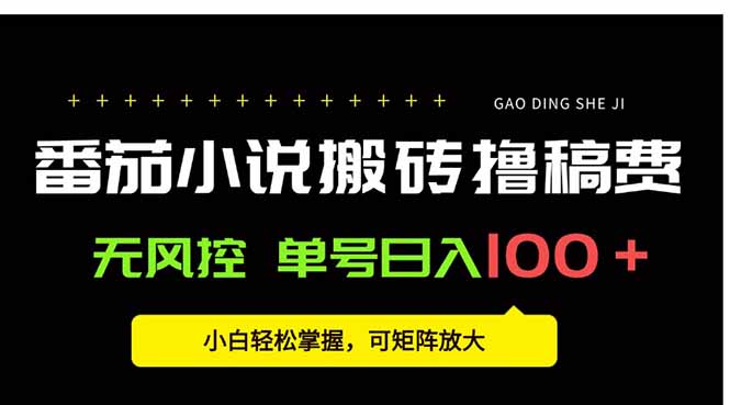 番茄小说创作人搬砖赚稿费，无风控单号日入100＋，小白轻松掌握，可矩…-二当家网创资源站