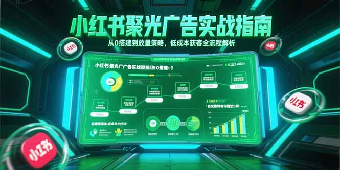 小红书聚光广告实战指南，从0搭建到放量策略，低成本获客全流程解析-二当家网创资源站