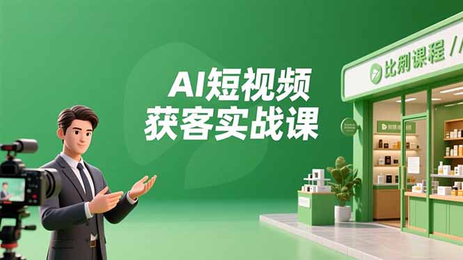 AI短视频获客实战课,数字人创作、实体行业应用、精准引流,30天获取客源月入6万+-二当家网创资源站