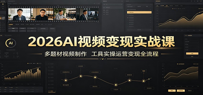 2026AI视频变现实战课：多题材视频制作，工具实操运营变现全流程-二当家网创资源站