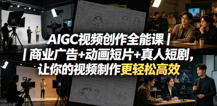 AIGC视频创作全能课|商业广告+动画短片+真人短剧,让你的视频制作更轻松高效-二当家网创资源站