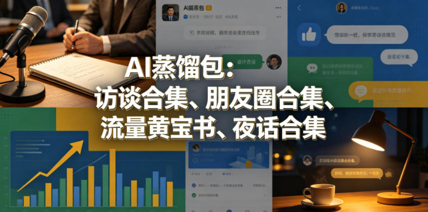 AI蒸馏包：访谈合集、朋友圈合集、流量黄宝书、夜话合集【文档】-二当家网创资源站