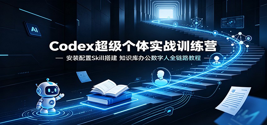 Codex超级个体实战训练营：安装配置Skill搭建，知识库办公数字人全链路教程-二当家网创资源站