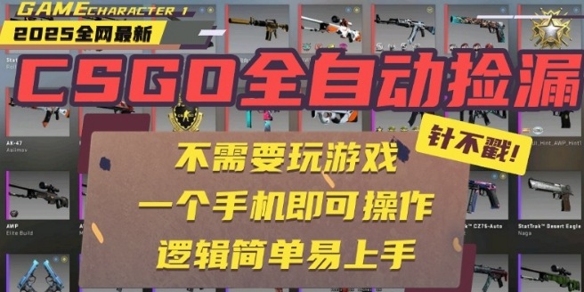 CSGO自动捡漏项目，最新独家玩法，一个手机即可操作，新手小白轻松月入1W+，操作简单易上手【揭秘】-二当家网创资源站