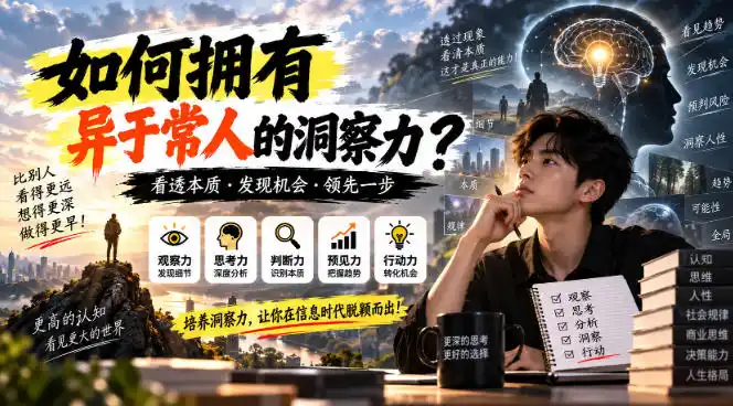某公众号付费文章：如何拥有异于常人的洞察力？-二当家网创资源站