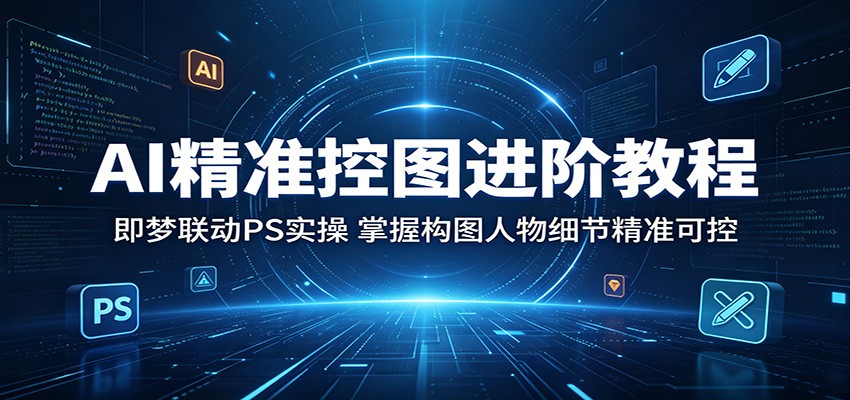 AI精准控图进阶教程:即梦联动PS实操,掌握构图人物细节精准可控-二当家网创资源站