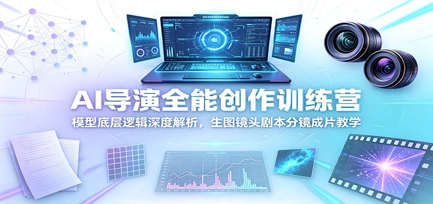 AI导演全能创作训练营:模型底层逻辑深度解析,生图镜头剧本分镜成片教学-二当家网创资源站