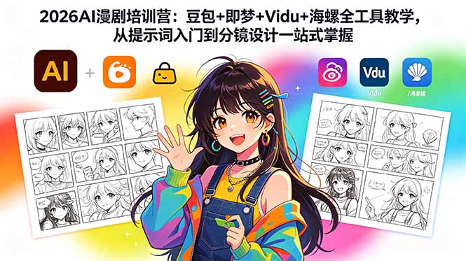 2026AI漫剧培训营：豆包+即梦+Vidu+海螺全工具教学，从提示词入门到分镜设计一站式掌握-二当家网创资源站