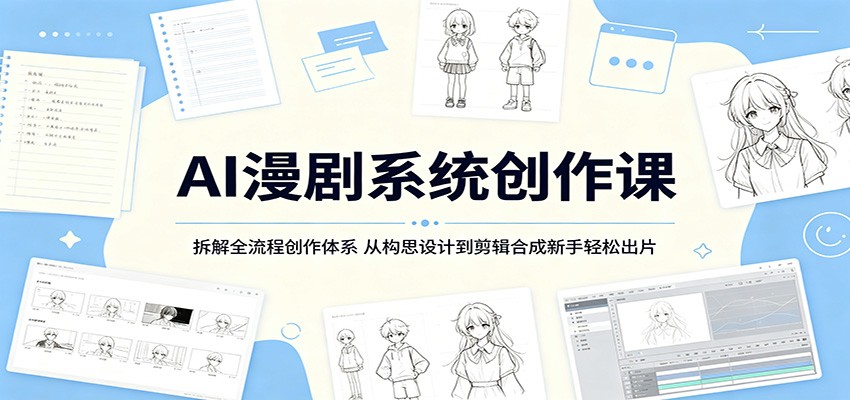 AI漫剧系统创作课：拆解全流程创作体系，从构思设计到剪辑合成新手轻松出片-二当家网创资源站