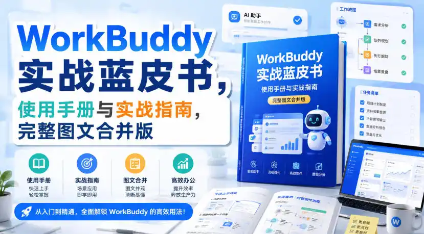 WorkBuddy实战蓝皮书,使用手册与实战指南,完整图文合并版-二当家网创资源站