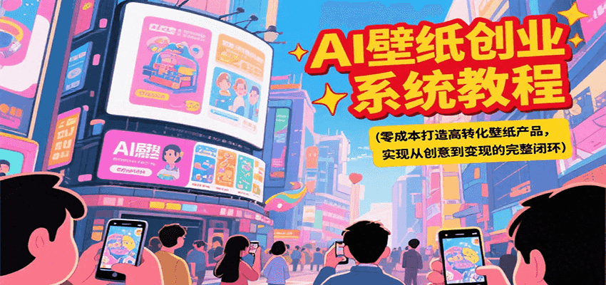 AI壁纸创业系统教程，零成本打造高转化壁纸产品，实现从创意到变现的完整闭环-二当家网创资源站