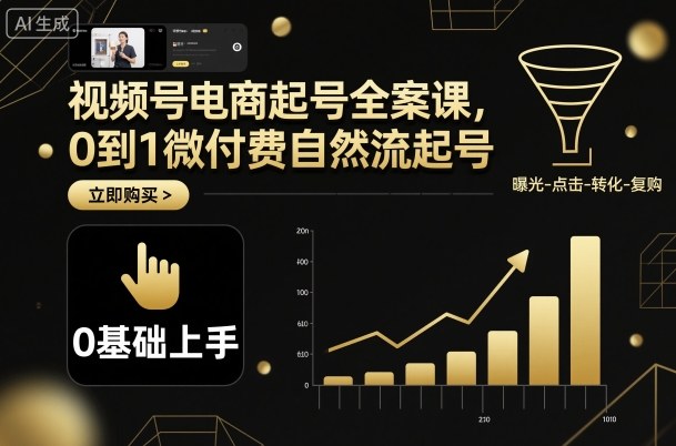 视频号电商起号全案课，0到1微付费自然流起号-二当家网创资源站
