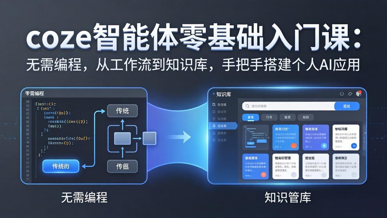 coze智能体零基础入门课：无需编程，从工作流到知识库，手把手搭建个人AI应用-二当家网创资源站