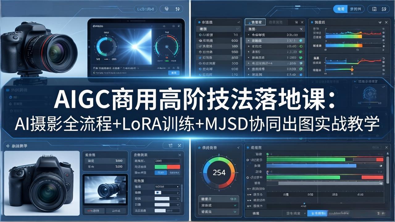 AIGC商用高阶技法落地课：AI摄影全流程+LoRA训练+MJSD协同出图实战教学-二当家网创资源站