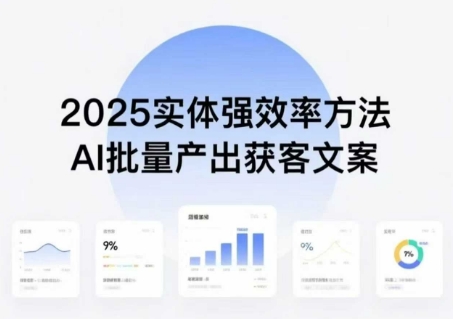 实体强效率方法：AI批量产出获客文案，2025年普通人拥抱AI，实现实体创收-二当家网创资源站