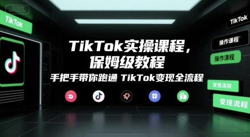 TikTok实操课程，保姆级教程，手把手带你跑通TikTok变现全流程-二当家网创资源站