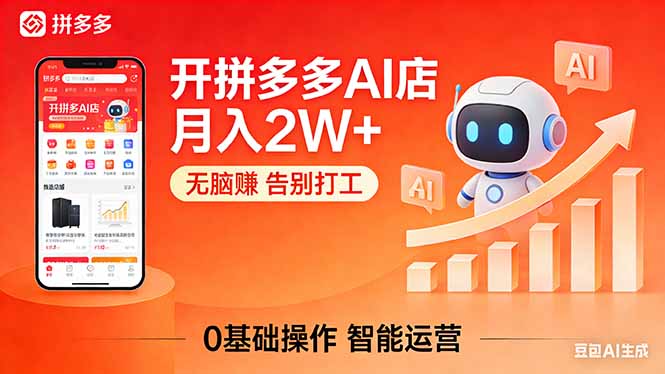 开一家拼多多AI店，月入2W+，无脑赚，告别打工，附SOP手册-二当家网创资源站