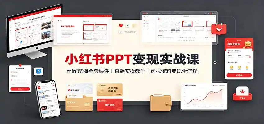 小红书PPT变现实战课:mini航海全套课件+直播实操教学,虚拟资料变现全流程-二当家网创资源站