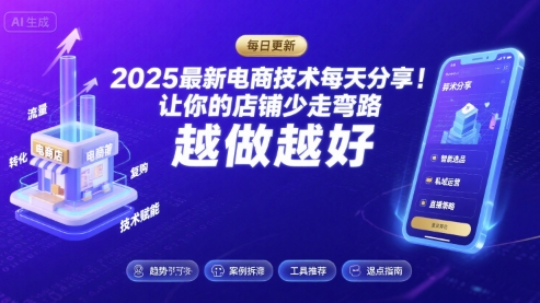 2026最新电商技术每天分享，让你的店铺少走弯路，越做越好(更新26年04月)-二当家网创资源站