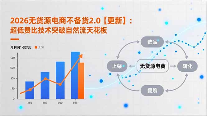 2026无货源电商不备货2.0【更新-5月】：超低费比技术突破自然流天花板，单店月利润1-3万元-二当家网创资源站