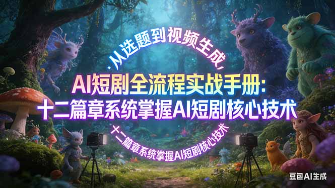 AI 短剧全流程实战手册：从选题到视频生成，十二篇章系统掌握 AI 短剧核心技术-二当家网创资源站