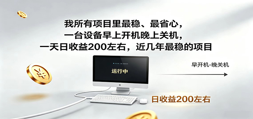 近年最稳挂机副业,一台设备轻松增收,早开晚关,电脑挂机每日稳定收益200+-二当家网创资源站