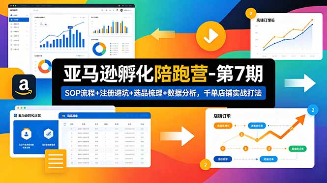 亚马逊孵化陪跑营-第7期：SOP流程+注册避坑+选品梳理+数据分析，千单店铺实战打法(更新0625-二当家网创资源站