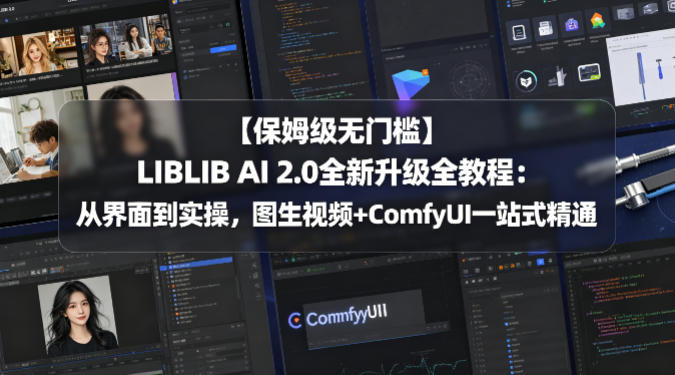 【保姆级无门槛】LIBLIB AI 2.0全新升级全教程：从界面到实操，图生视频+ComfyUI一站式精通-二当家网创资源站